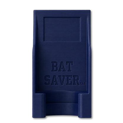 Bat Saver™ in dark blue. Patented fence mounted bat holder.