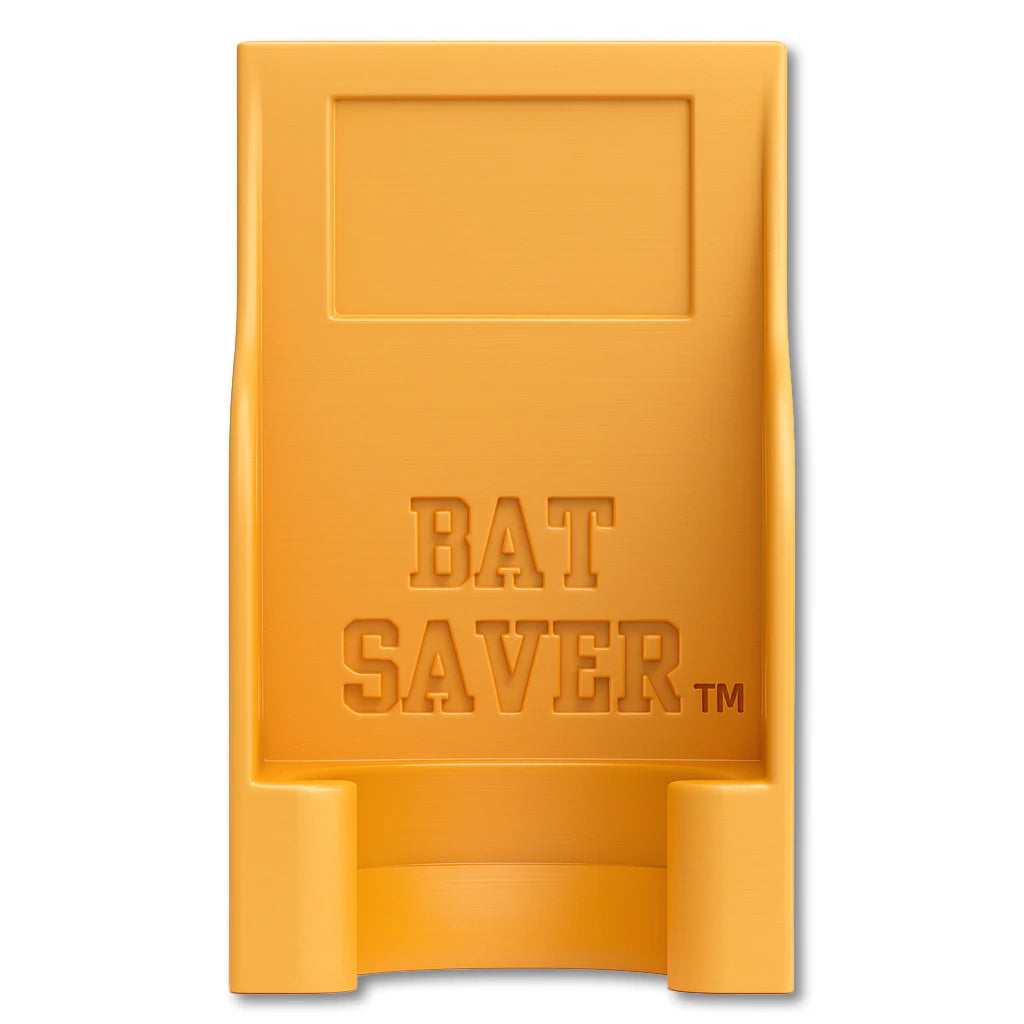 Bat Saver™ in yellow. Patented fence mounted bat holder.