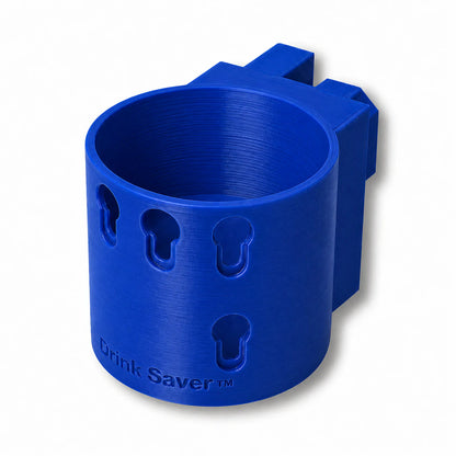 Drink Saver™ in blue. Patented fence mounted cup holder.