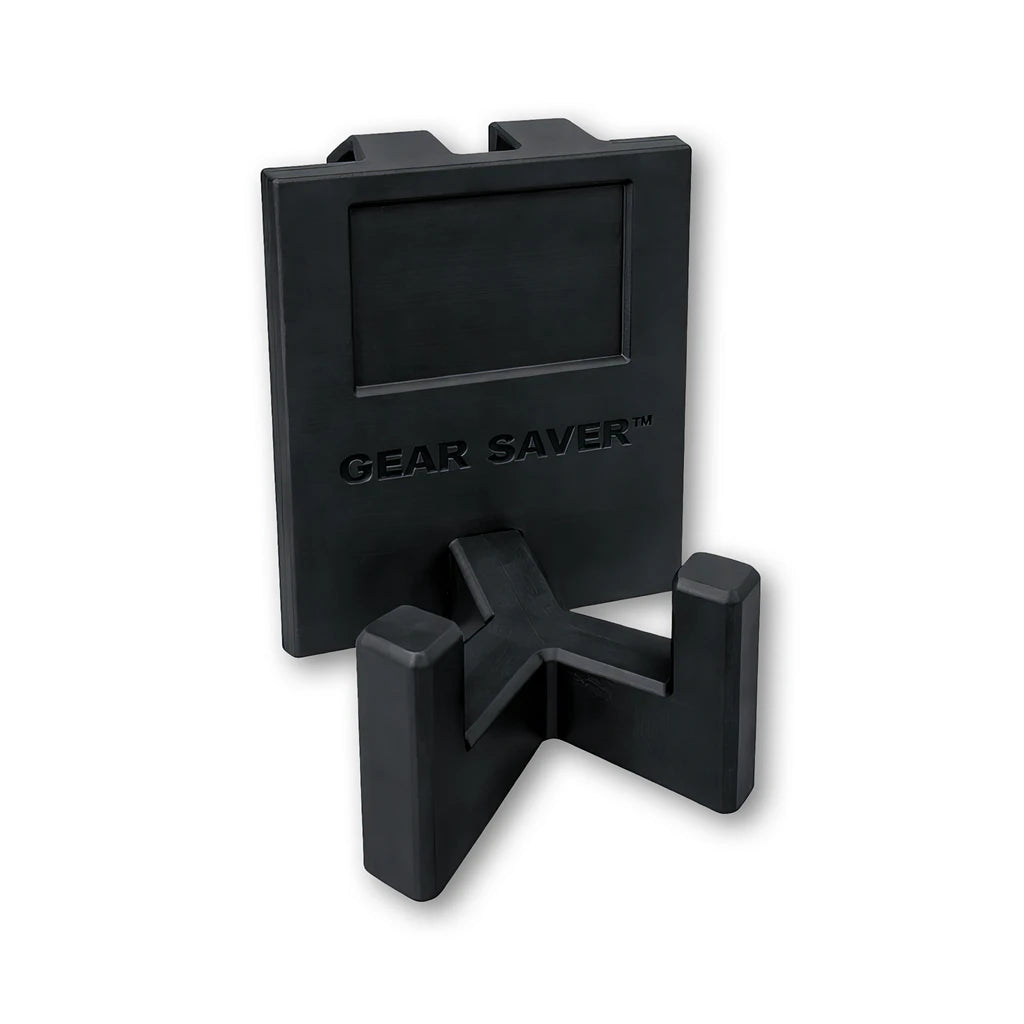 Gear Saver™ in black. Patented fence mounted equipment hanger.