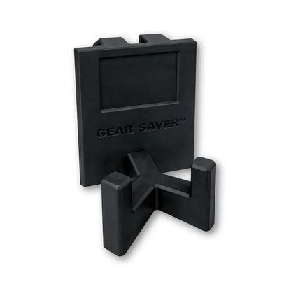 Gear Saver™ in black. Patented fence mounted equipment hanger.